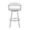 Armen Living Chelsea 29" Swivel Bar Stool with Brushed Stainless Steel and White Faux Leather LCCSBABSWH30 - alternate 5
